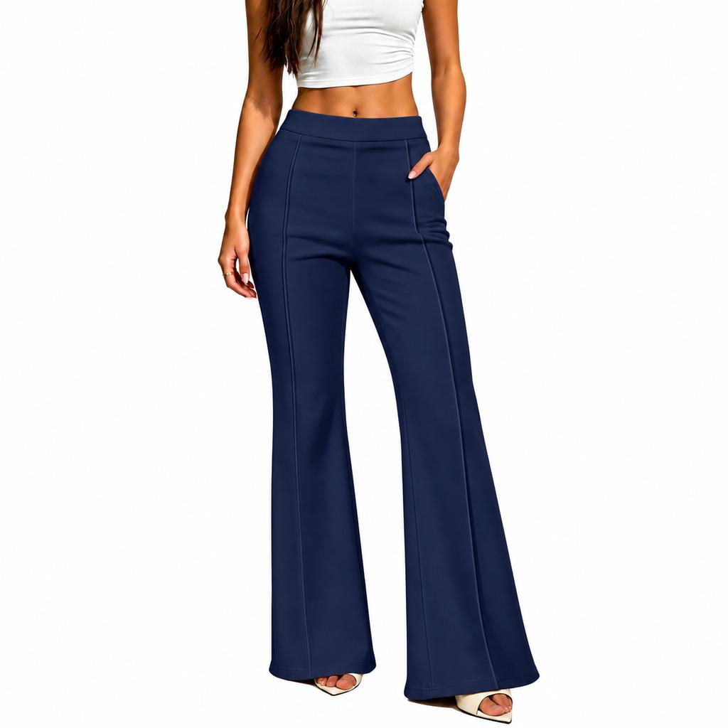Women's Color Wide Leg Business Pants Loose Fit Straight Leg Trousers