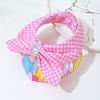 Pet Collar Flower Pattern Cat Triangle Towel with Bowknot Comfortable Button Closure Dog Neckerchief Pet Supplies
