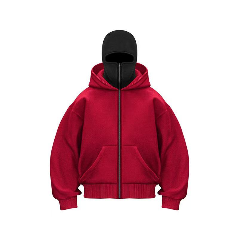 2025 Unisex Autumn Solid Color Double Hood Sweatshirt Set - European & American Style, Personalized Unique Design