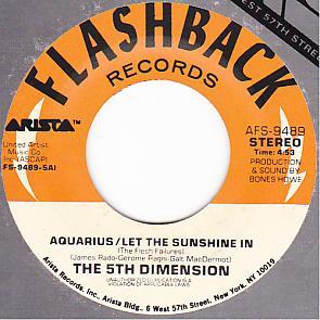 

7inch Record FIFTH DIMENSION - Aquarius / Let The Sunshine In AFS9489 Flashback Recor US Soul/Funk Used