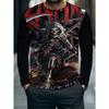 Herren 3D-Druck Crew-Neck Langarm-T-Shirt Mode Vielseitig Trend Atmungsaktiv Lässig