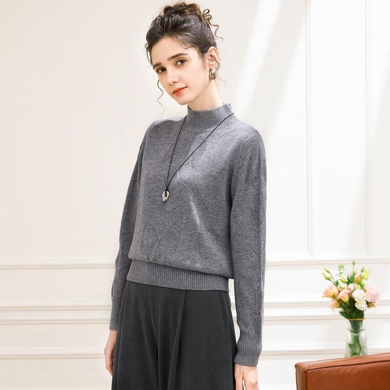 TUHUANG Женский пуловер из шерстяной смеси с пайетками и полувысоким воротом M 160/84A