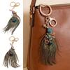 Rhinestone Decoration Key Chain Feather Bag Pendant New Peacock Keychain  Bag Accessory