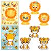 6 Photos/pack of Animal Face Change Stickers Cartoon Cute Little Animal Giraffe Turtle Tiger DIY Dress-up Stickers