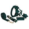 Christmas Green Velvet Pet Collar & Leash Set for Dogs