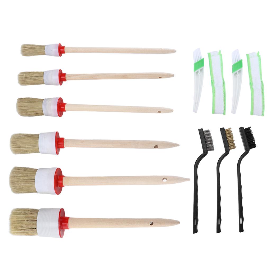 13PCS Set Car Cleaning Detailing Brush Set Reusable Flexible for Washing Waxing Dusting