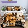 3PC Custom Name Diverse Dogs Together Bedding Set Duvet Cover Closure Includes 1 Duvet Cover & 2 Pillowcases for Bedroom