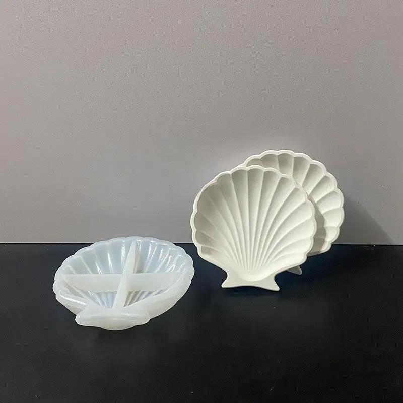 3D Shell Silicone Mold Diy Epoxy Resin Jewelry Dish Scallop Dish Storage Tray Drip Ocean Style Candlestick Plaster Mold