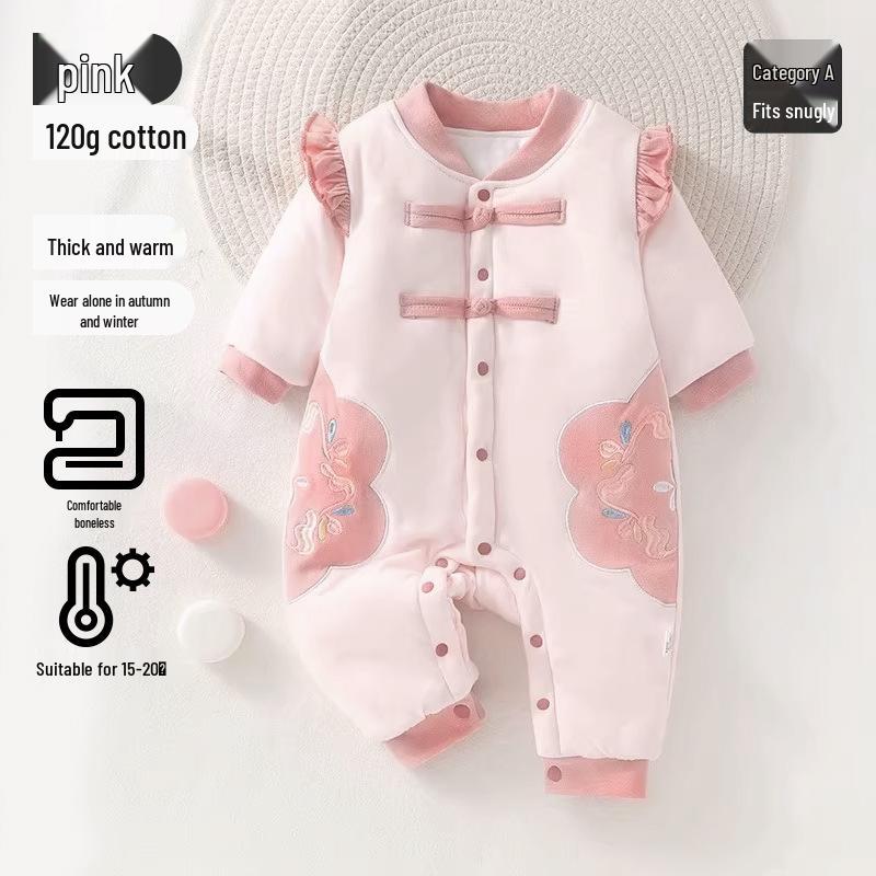 

Детский комбинезон Jingqi на зиму с флисовой подкладкой - Толстый хлопковый ромпер с наполнителем для мальчиков и девочек 73cm (65-75cm, 15-18 lbs)