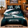 Philadelphia Eagles Pattern Bedding 3Pcs Set Custom Name, Bed Sheet And Pillowcases For Home Bedroom