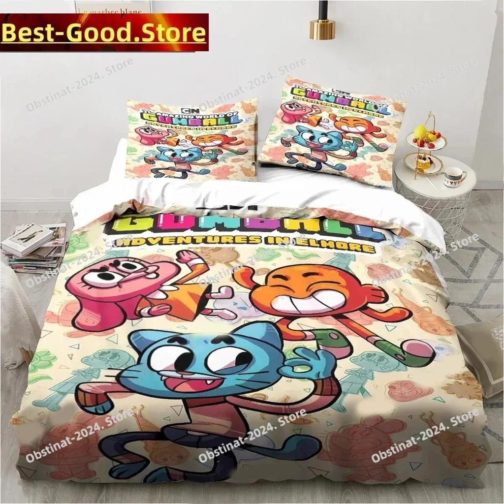 Cartoon The Amazing World Bedding Set Printed single Comforter Quilt Bed Cover Duvet Cover Pillow Case 3 Pieces Kids Adult Size