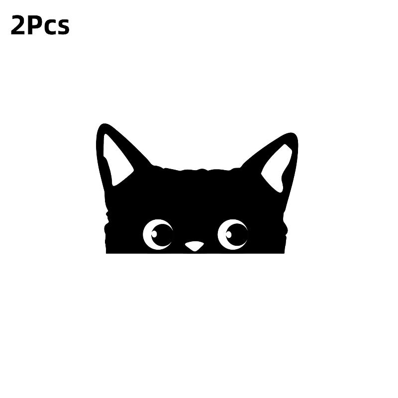 Cat Peeker Decal, Car Decal, Black Cat Peeker Sticker, Blank Button, Vinyl Decal, Car Stickers, Vinyl Stickers, Eject Sticker 1