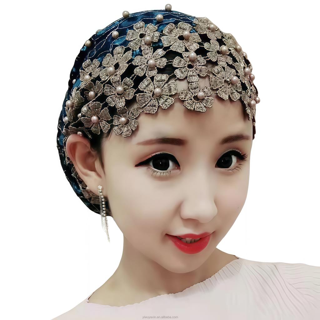 4 Colors Ethnic Women Muslim Solid Color Simple Pullover Lace Breathable Eco-Friendly Headscarf Hat Turban Headwrap Headwear
