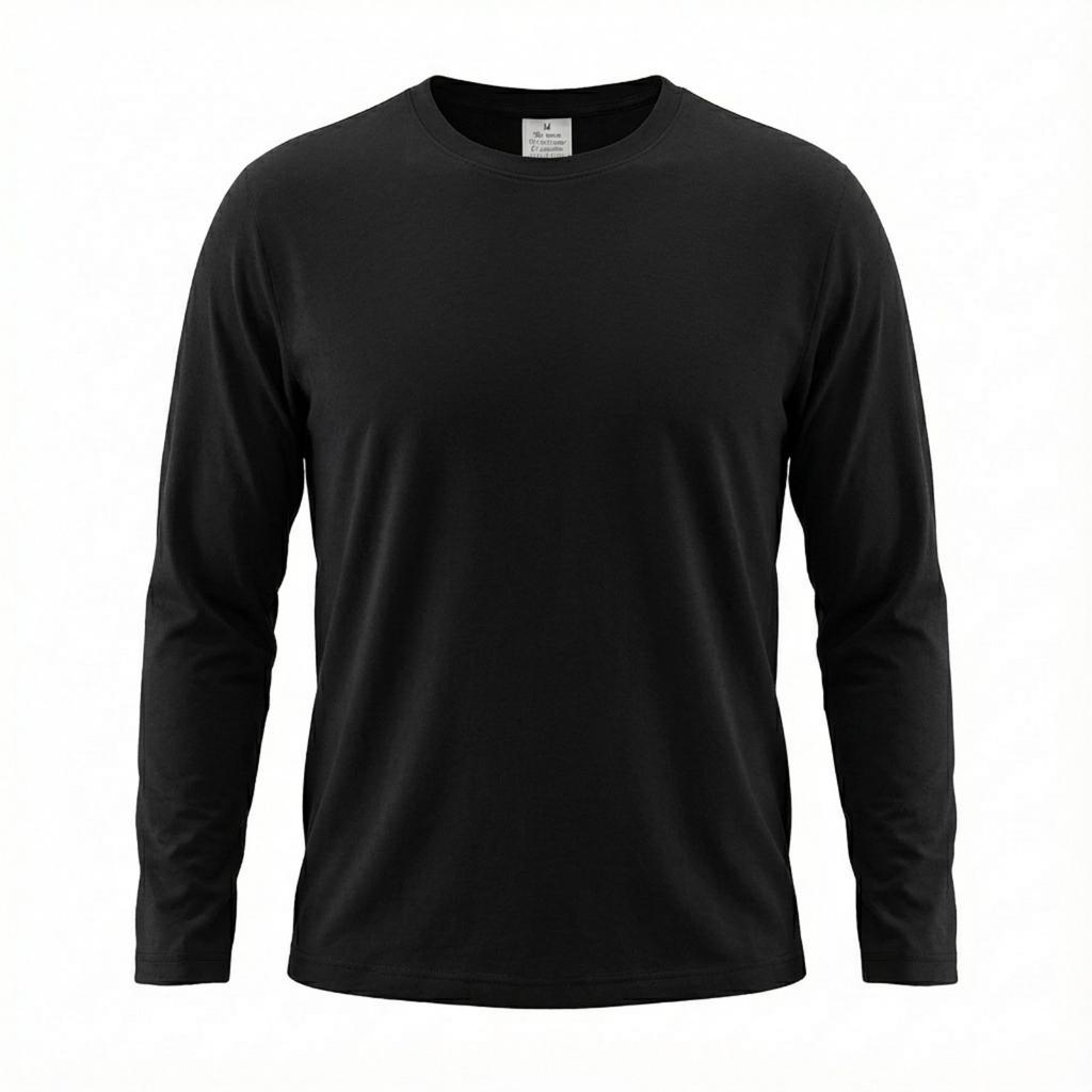 Herren Casual einfarbiges Basisshirt, Herren Sportoberteil mit Rundhalsausschnitt und langen Ärmeln