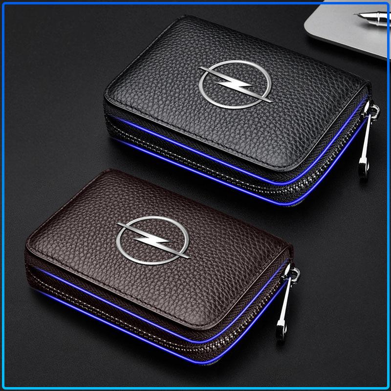 Auto Logo Leather Car Driver License Credit Card Holder Case Wallet For Opel Astra C G H Insignia J K Zafira B Corsa Vectra C Corsa C