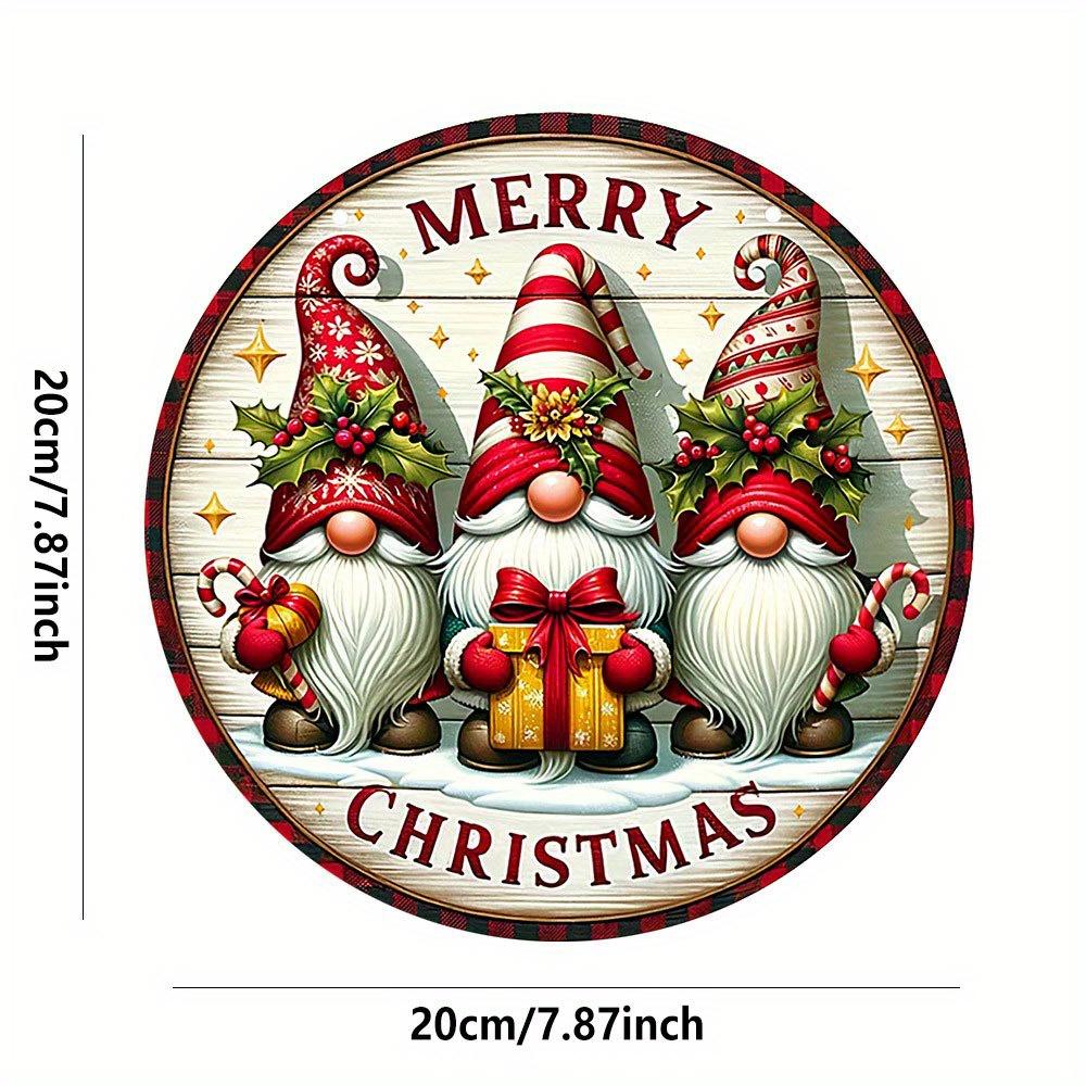 1pc Merry Christmas Wooden Sign Decor with Gnome And Candy Cane Design for Home Wall/Door Hanging Plaque