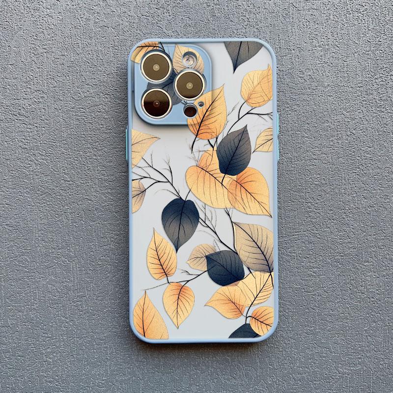 Vintage Flower Leaves Phone Case For iPhone 16 15 14 Pro Max Plus 13 12 11 Mini Pro Max X XR XS 8 7 Plus SE2 Shockproof Shells