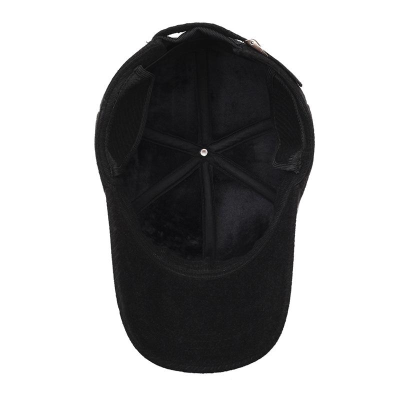 New Men'S Baseball Cap Thickened Cotton Cap Outdoor Versatile Casual Cold-Proof Cap Middle-Aged And Elderly Warm Cap