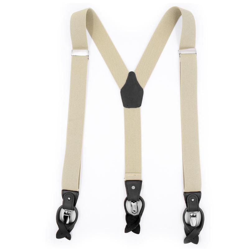 Fashion Adjustable Men's Suspenders Buttons Braces 3 Clips Dual Casual Suspensorios with Belt Strap 3.5cm X 120cm