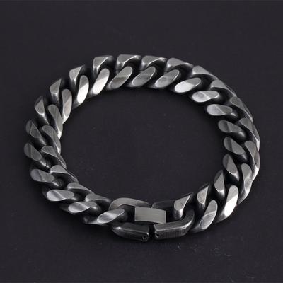 Cuban Bracelet Men's Trendy Titanium Steel Retro Simple Men's Hip Hop Men's Bracelet Niche Design Handmade Women's Jewelry