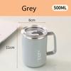 304 Double Stainless Steel Coffee Mug With Lid And Handle Thermal Insulation Cup 500ML