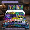 Personalized 3Pcs Bedding SetGeometry Dash Custom Text Duvet Cover Pillowcase Set Bedroom Gift