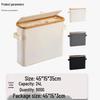Modern Bamboo & Fabric Foldable Storage Basket with Lid for Paper Towels and Toiletries