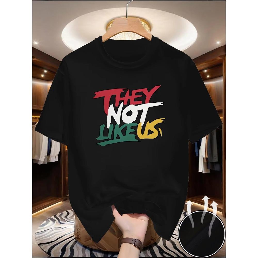 Men s Summer T-shirt Casual Sportswear European American Letter Pattern Short sleeved Top S