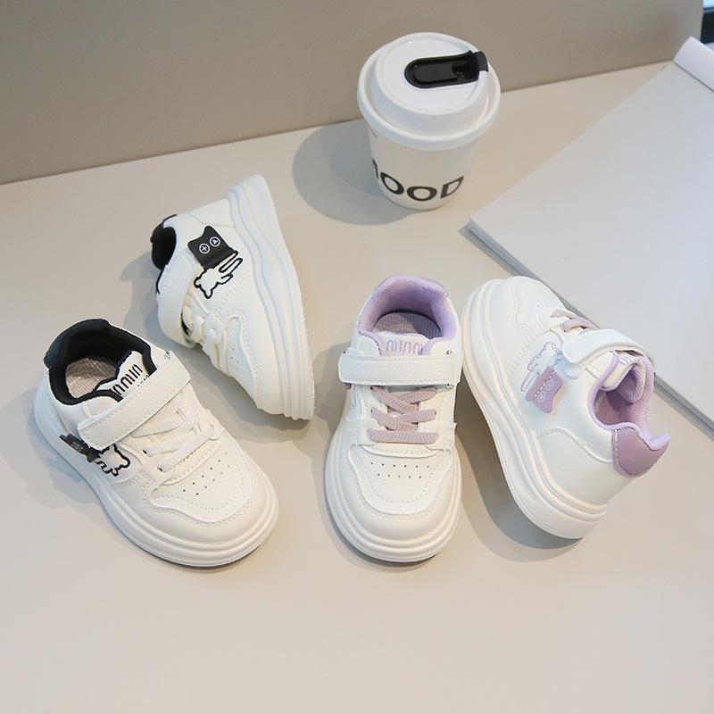 2025 New Autumn Single Shoes Children's Little White Shoes Boys and Girls Versatile Classic Breathable Casual Shoes Medium and Small Children's Board