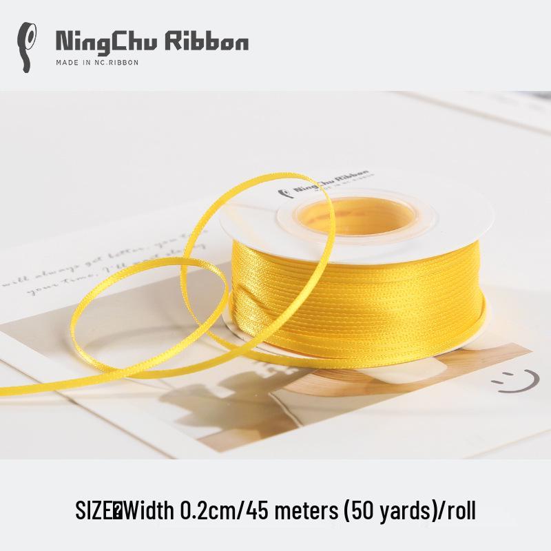 2mm Double-Sided Satin Ribbon Bookmark for Wedding Bows and Gift Wrapping