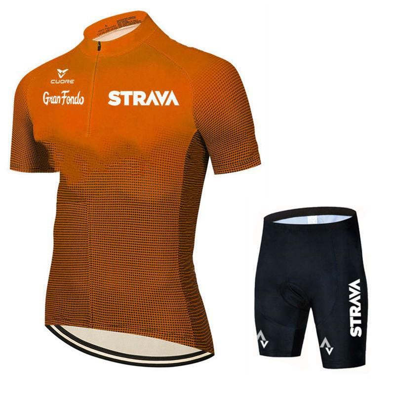 Short-sleeved Men's Cycling Suit Mountain Breathable Bicycle Set Strava Team