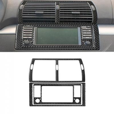 3Pcs For BMW X5 2000-06 Carbon Fiber Console Air Vent Outlet Panel Frame Cover