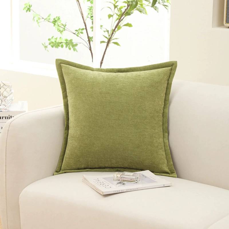 

Однотонная простая наволочка, подходящая для повседневного украшения гостиной, дивана зелёный