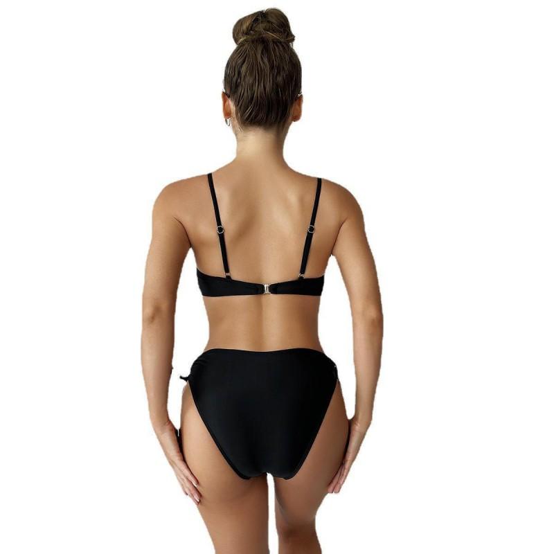 Womens One Piece Swimsuit With Underwire Support High Cut Backless Stretchy Solid Color Swimwear Pool Beach Vacation