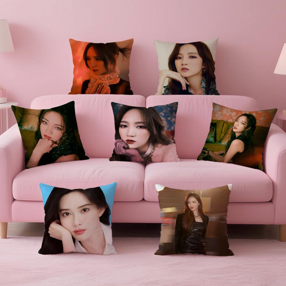 Popular fashion Chinese singer MMeng Jia Cushion Cover Pillow Case Soft Friendly Fabric Concealed Zipper