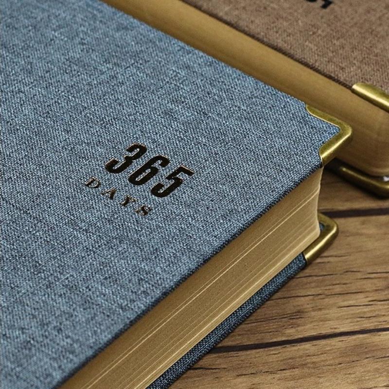 A5 Minimalist Vintage Kraft Paper Planner 365-Day Thick Blank Notebook for Journaling Love Diary
