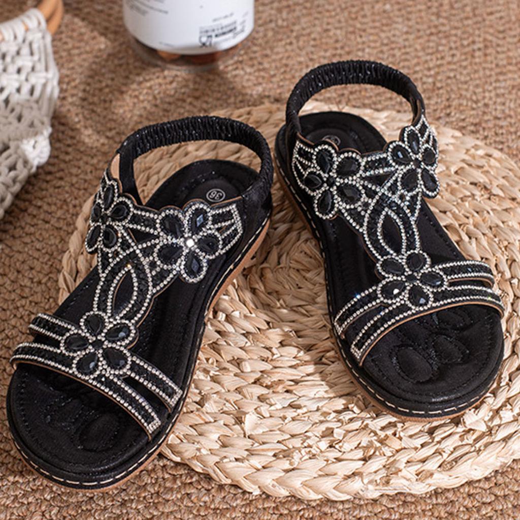Bohemian Sandal For Womens Comfortable And Lightweight Rhinestone Flat Shoes Women'S Sandals Sandalias De Mujer Verano 2026