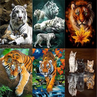 Full 5D Diamond Painting Ferocious Tiger DIY Diamond Embroidery Diamond Mosaic Cross Stitch Kits Home Decor Gift