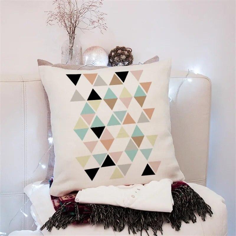 45x45cm Creative Geometric Elk Pillowcase Living Room Sofa Office Seat Car Cushion Cover  Ornament Home Decoration