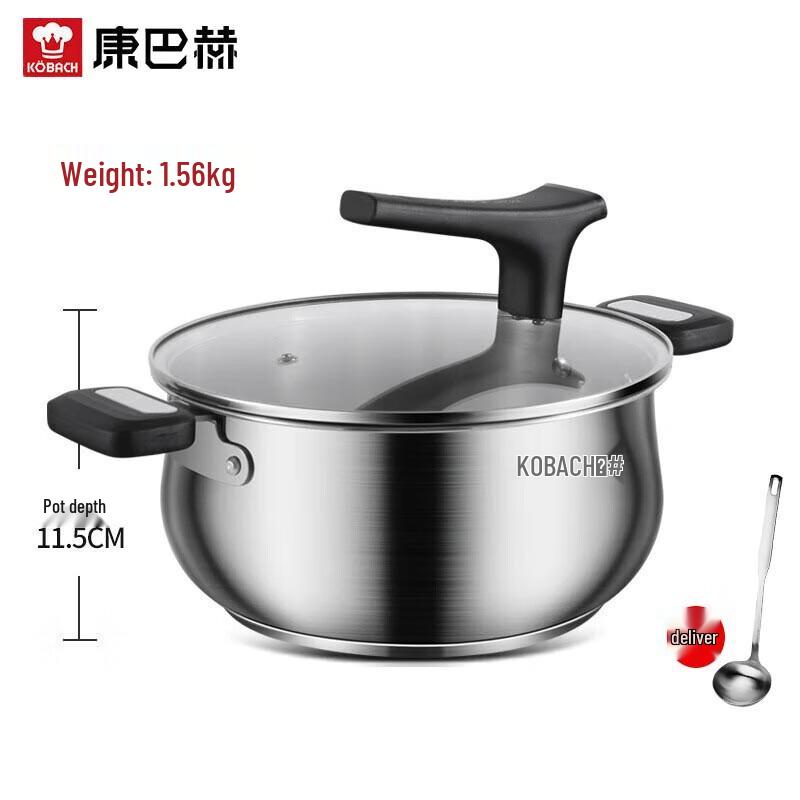 KOBACH 24cm 304 SS Multi-Purpose Soup & Stew Pot with Spoon