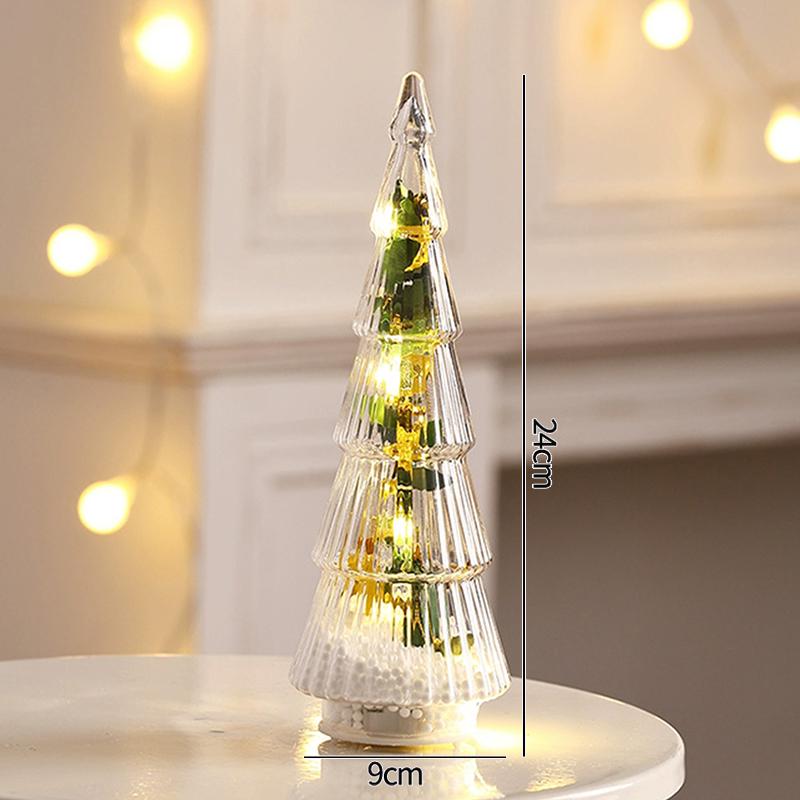 Glowing Christmas Tree Tabletop Ornaments Led Christmas Tree Windows Display Decor Festival Atmosphere Led Night Lights Gift