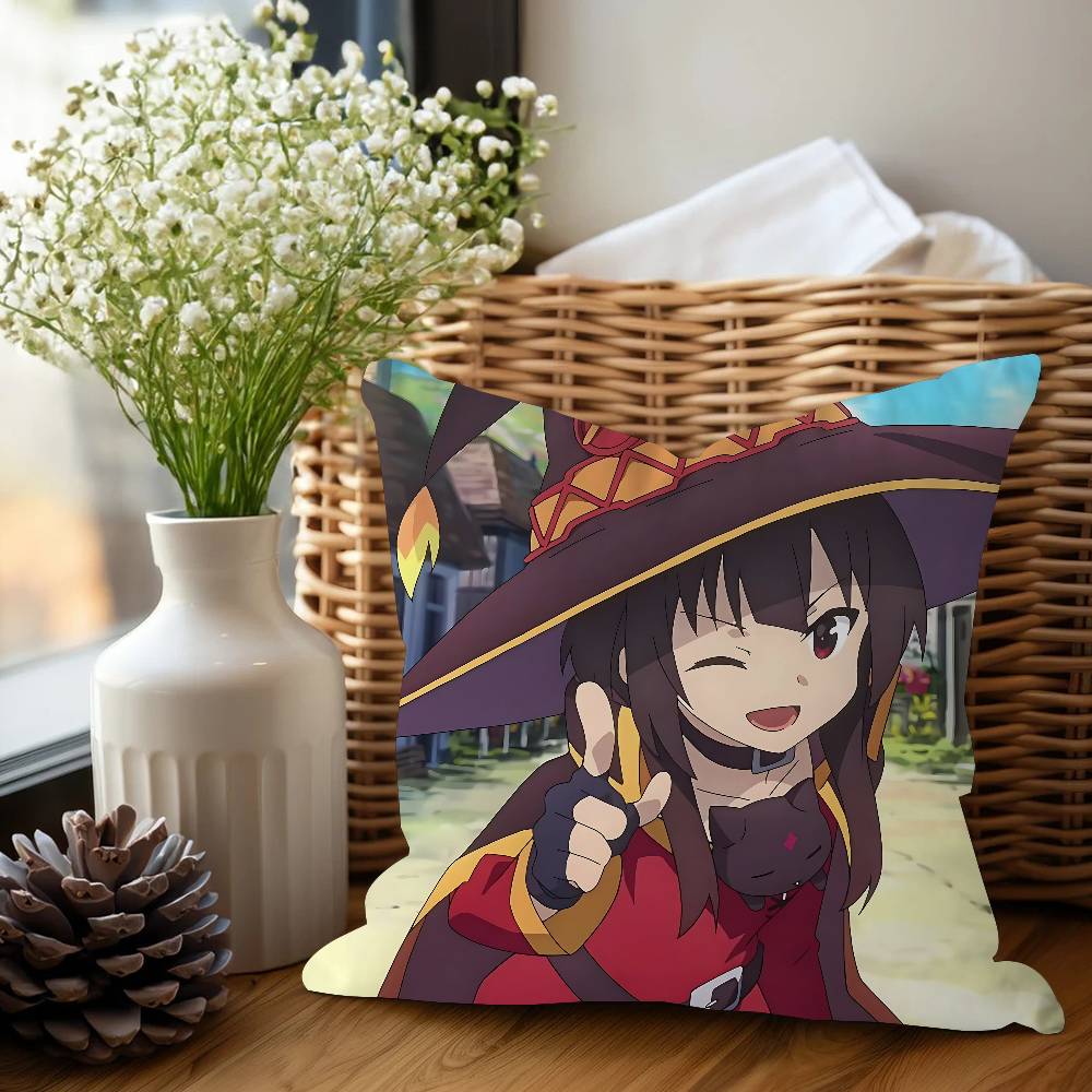 Konosuba-Anime-M-Megumin Personalized Pillow Cover Kids Bedroom Wild Party Decor Pillowcase Kid Birthday Shower Gift