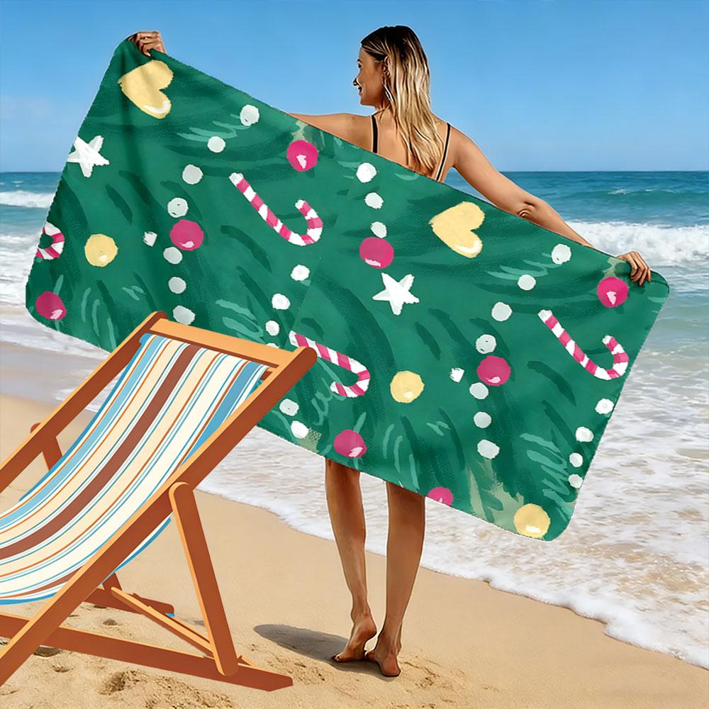Festive candy forest dreams Print beach towel, quick drying, suitable for travel, outdoor sports, jogging, the beach and swimming, gift