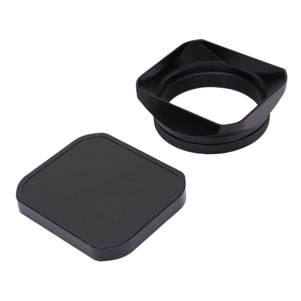 Camera Lens Hood Fit for X100VI X100V X100F X100T X100S X100 X70 Square Metal Lens Shade with Cap Black