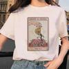 Tarot Card Flower Funny Time Graphic Print T Shirt Fashion Casual Crew Neck Short Sleeve  T Shirt Women