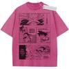 Unisex Washed Beige Vintage Tshirt Dragon Ball Goku Comic Panel Highquality Fabric for Home Leisure Travel Shopping