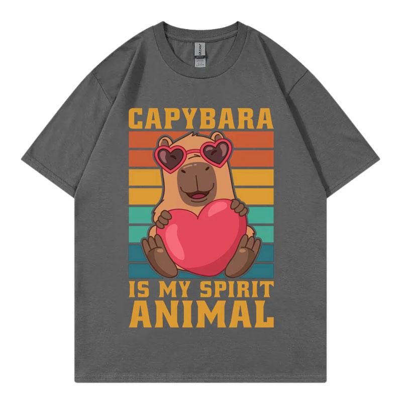 

Cute Heart Holding Capybara Funny Graphic T Shirts Men Women Clothing Harajuku Y2k T-shirt Fashion Short Sleeve T-shirts S