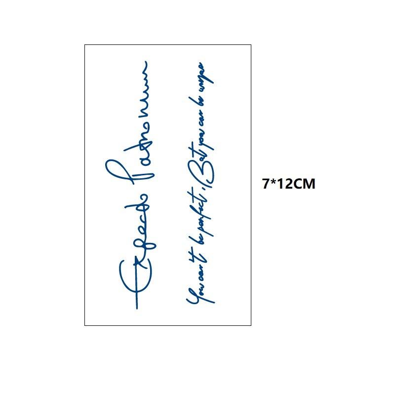 

Трав яні англійські літери, маленька скриня, свіжі, без відблисків, не можна змити водою, набір для перенесення, наклейка для татуювань 7*12CM