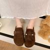 Birken Single Shoes Women's 2025 Early Autumn New Versatile Soft Sole Birken Round Head Fringed One Pedal Lazy Doudou Single Shoes