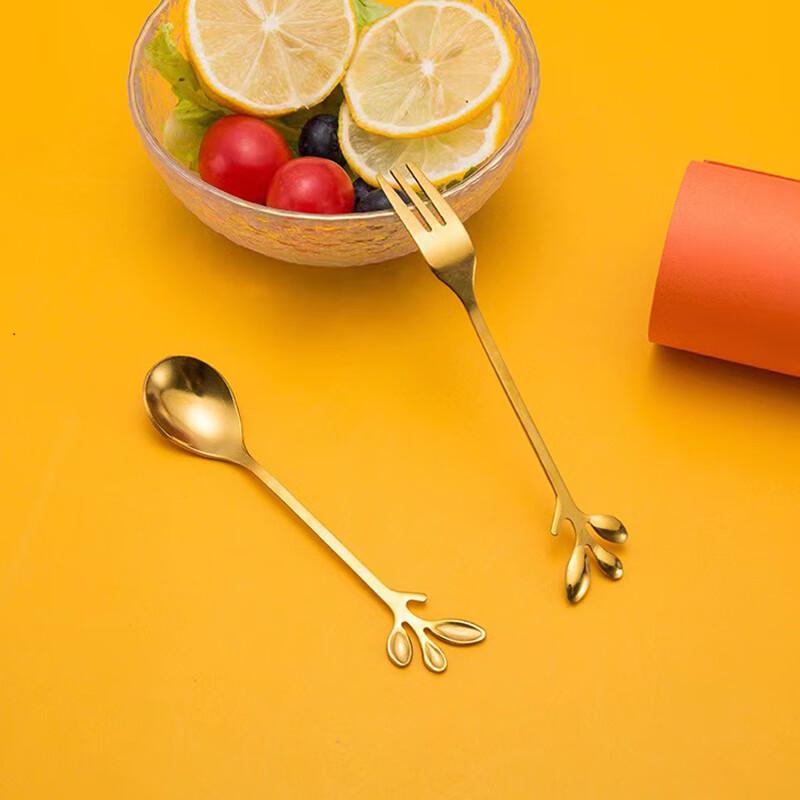 Golden Branch Dessert & Coffee Cutlery Set
